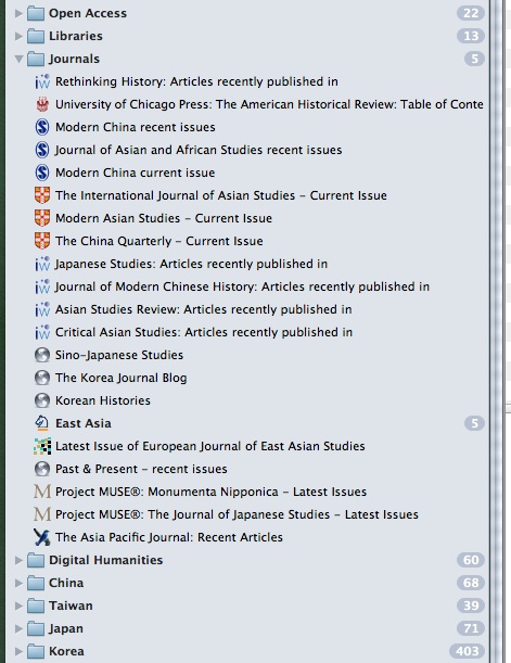List of Feeds in NetNewsWire